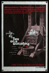 g667 TWO ON A GUILLOTINE one-sheet movie poster '65 in a house of terror!