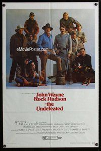 g670 UNDEFEATED style A one-sheet movie poster '69 John Wayne, Rock Hudson