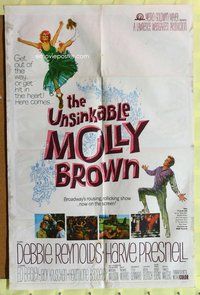 g675 UNSINKABLE MOLLY BROWN one-sheet movie poster '64 Debbie Reynolds