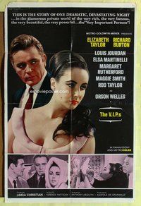 g686 VIPs style B one-sheet movie poster '63 Elizabeth Taylor, Richard Burton