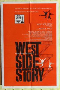 g697 WEST SIDE STORY one-sheet movie poster R63 Natalie Wood, Rita Moreno