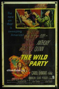 g700 WILD PARTY one-sheet movie poster '56 Anthony Quinn, Carol Ohmart