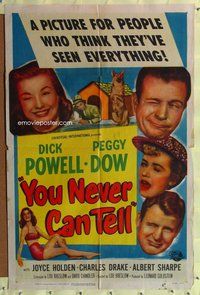 g709 YOU NEVER CAN TELL one-sheet movie poster '51 Dick Powell, Peggy Dow
