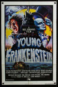 g711 YOUNG FRANKENSTEIN style B one-sheet movie poster '74 Mel Brooks, Wilder
