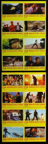 h071 FOR YOUR EYES ONLY 16 Aust move lobby cards '81 Moore as Bond!