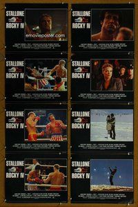 h203 ROCKY 4 8 English move lobby cards '85 Sly Stallone, Lundgren