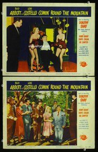 h852 COMIN' ROUND THE MOUNTAIN 2 move lobby cards '51 Abbott&Costello