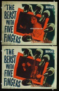 h840 BEAST WITH FIVE FINGERS 2 move lobby cards '47 Peter Lorre