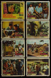 h091 BEYOND MOMBASA 8 move lobby cards '57 Cornel Wilde, Donna Reed