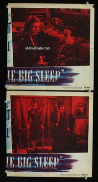 h842 BIG SLEEP 2 move lobby cards '46 Humphrey Bogart, Bacall
