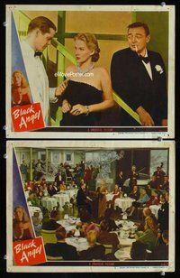 h844 BLACK ANGEL 2 move lobby cards '46 Peter Lorre, film noir