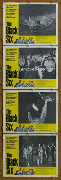 h660 BLACK SIX 4 move lobby cards '74 Mean Joe Greene, bikers!