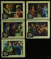 h560 CHASE A CROOKED SHADOW 5 move lobby cards '58 Anne Baxter, Todd