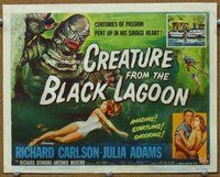 h001 CREATURE FROM THE BLACK LAGOON title movie lobby card '54 classic!