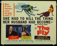 h007 FLY title movie lobby card '58 Vincent Price, classic sci-fi!
