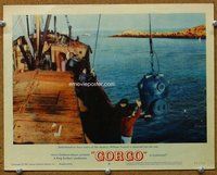 h955 GORGO movie lobby card #8 '61 Travers lowered in bathysphere!