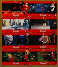 h131 INCREDIBLES 8 10x17 move lobby cards '04 Disney/Pixar superheroes!