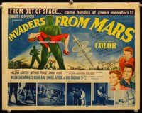 h004 INVADERS FROM MARS title movie lobby card '53 autographed by four!