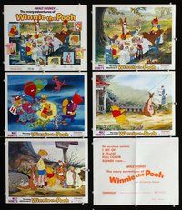 h602 MANY ADVENTURES OF WINNIE THE POOH 5 move lobby cards '77