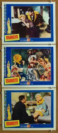 h795 MARILYN 3 move lobby cards '63 three great Monroe scenes!