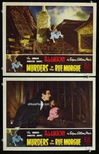 h895 MURDERS IN THE RUE MORGUE 2 move lobby cards R48 Bela Lugosi