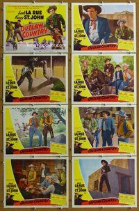 h190 OUTLAW COUNTRY 8 move lobby cards '48 Lash La Rue, Fuzzy St John