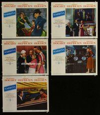 h619 SABRINA 5 move lobby cards '54 Audrey Hepburn, Bogart, Holden
