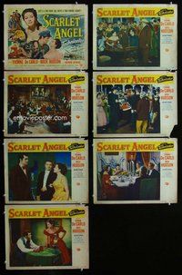 h383 SCARLET ANGEL 7 move lobby cards '52 Rock Hudson, Yvonne DeCarlo