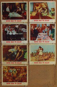 h385 SEVEN SEAS TO CALAIS 7 move lobby cards '62 pirate Rod Taylor!