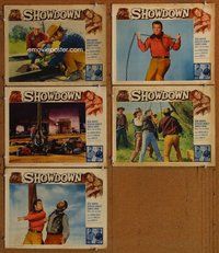 h622 SHOWDOWN 5 move lobby cards '63 Audie Murphy western!