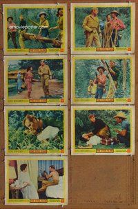 h393 STEEL CLAW 7 move lobby cards '61 George Montgomery, WWII!