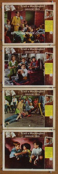 h734 TO KILL A MOCKINGBIRD 4 move lobby cards '63 Gregory Peck classic!