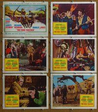 h535 TWO RODE TOGETHER 6 move lobby cards '60 James Stewart, John Ford
