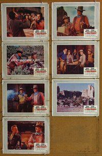 h419 WAR WAGON 7 move lobby cards '67 John Wayne, Kirk Douglas