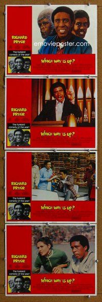 h746 WHICH WAY IS UP 4 move lobby cards '77 Richard Pryor in 3 roles!