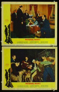 h938 WUTHERING HEIGHTS 2 move lobby cards R55 Olivier, Merle Oberon