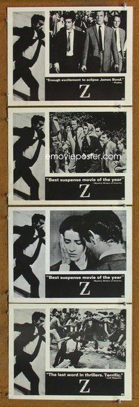 h751 Z 4 move lobby cards '69 Yves Montand, Costa-Gavras classic!