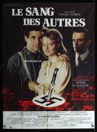 k134 BLOOD OF OTHERS French one-panel movie poster '84 Chabrol, Jodie Foster