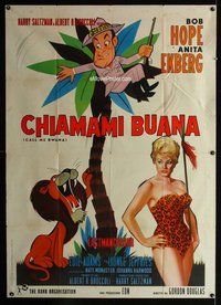 k540 CALL ME BWANA Italian one-panel movie poster '63 Bob Hope, Anita Ekberg