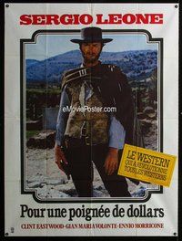 k164 FISTFUL OF DOLLARS French one-panel movie poster R80s Clint Eastwood