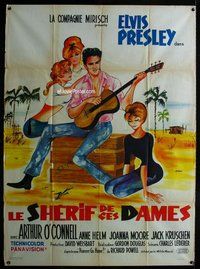 k165 FOLLOW THAT DREAM French one-panel movie poster '62 Siry art of Elvis!