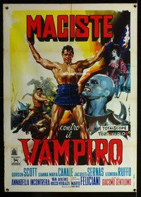k576 GOLIATH & THE VAMPIRES Italian one-panel movie poster '61 Gordon Scott