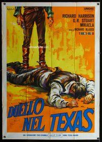k582 GUNFIGHT AT RED SANDS Italian one-panel movie poster '64 Colizzi art!