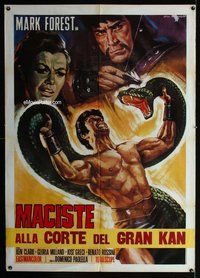 k584 HERCULES AGAINST THE BARBARIAN Italian one-panel movie poster R60s