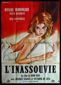 k198 LOVE IN ROME French one-panel movie poster '60 sexy Mylene Demongeot!
