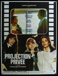 k226 PRIVATE SCREENING French one-panel movie poster '73 sexy Jane Birkin!