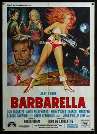 k530 BARBARELLA Italian one-panel movie poster '68 sexy art of Jane Fonda!