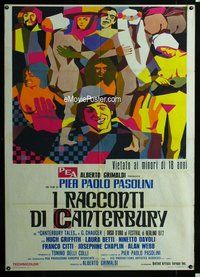 k541 CANTERBURY TALES Italian one-panel movie poster '71 cool Symeoni art!