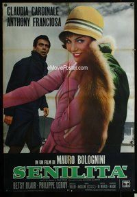 k542 CARELESS Italian one-panel movie poster '61 pretty Claudia Cardinale!