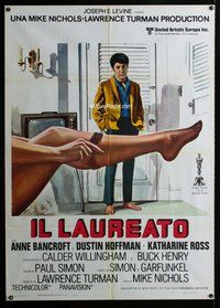 k578 GRADUATE Italian one-panel movie poster R70s Dustin Hoffman, Bancroft